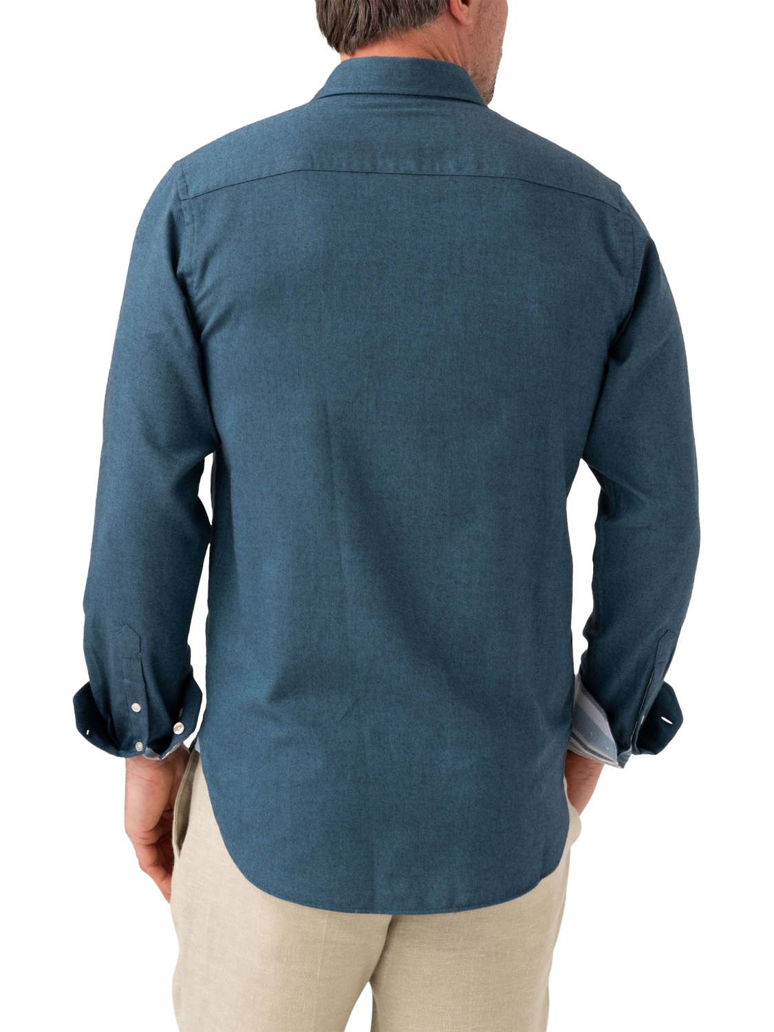 Product image 2 of 7, which shows KOY Cotton Merino Wool Mix Shirt, Blue Teal, S