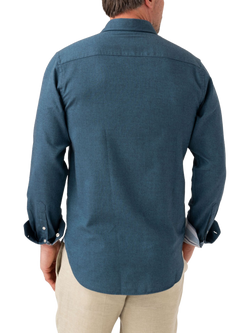 KOY Cotton Merino Wool Mix Shirt, Blue Teal - view 2, Blue Teal