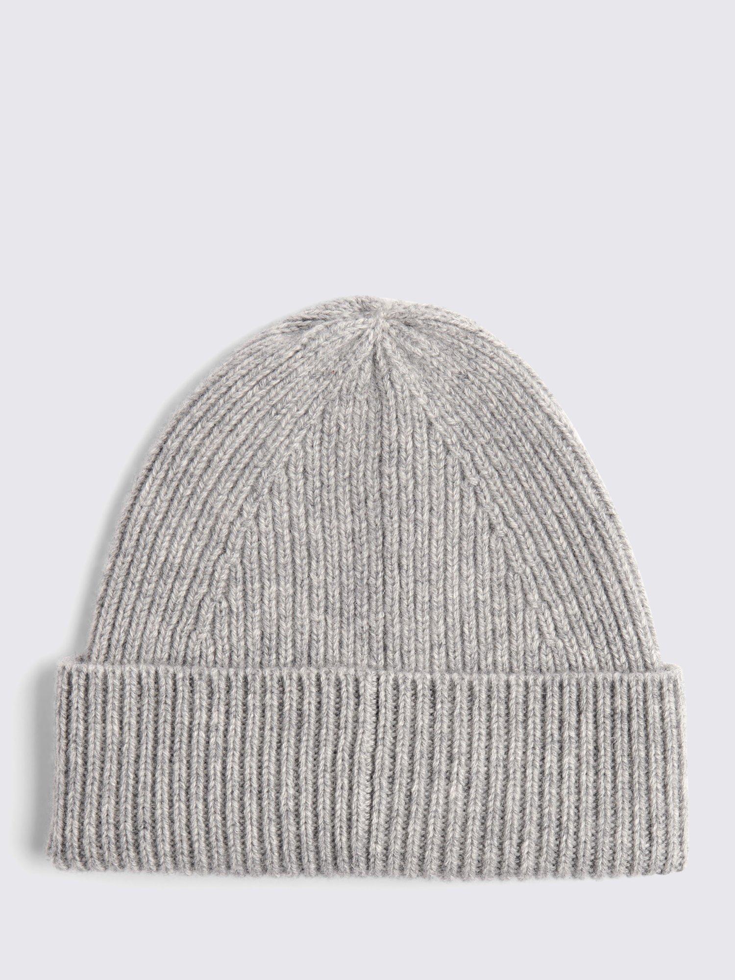 Moss Wool Cashmere Blend Beanie, Light Grey, One Size