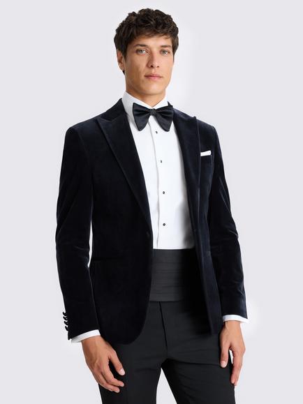 Moss Slim Fit Velvet Jacket, Ink, Ink