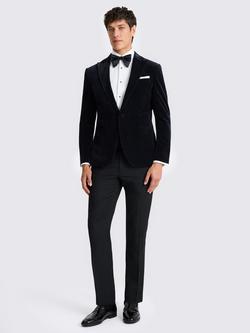 Moss Slim Fit Velvet Jacket, Ink - view 2, Ink