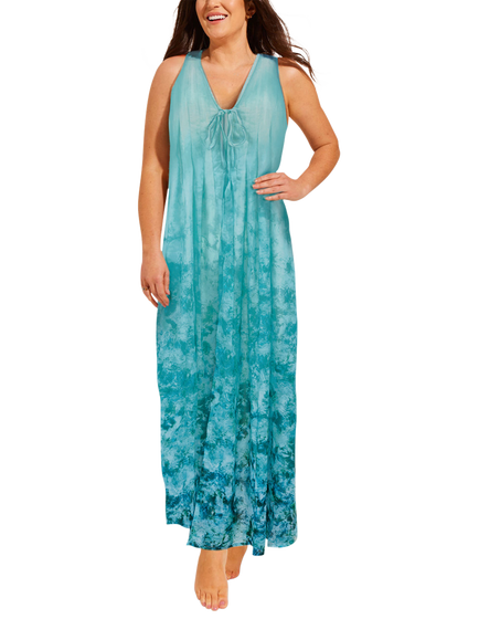 Seaspray Santorini Maxi Beach Dress, Blue/Multi, Blue/Multi