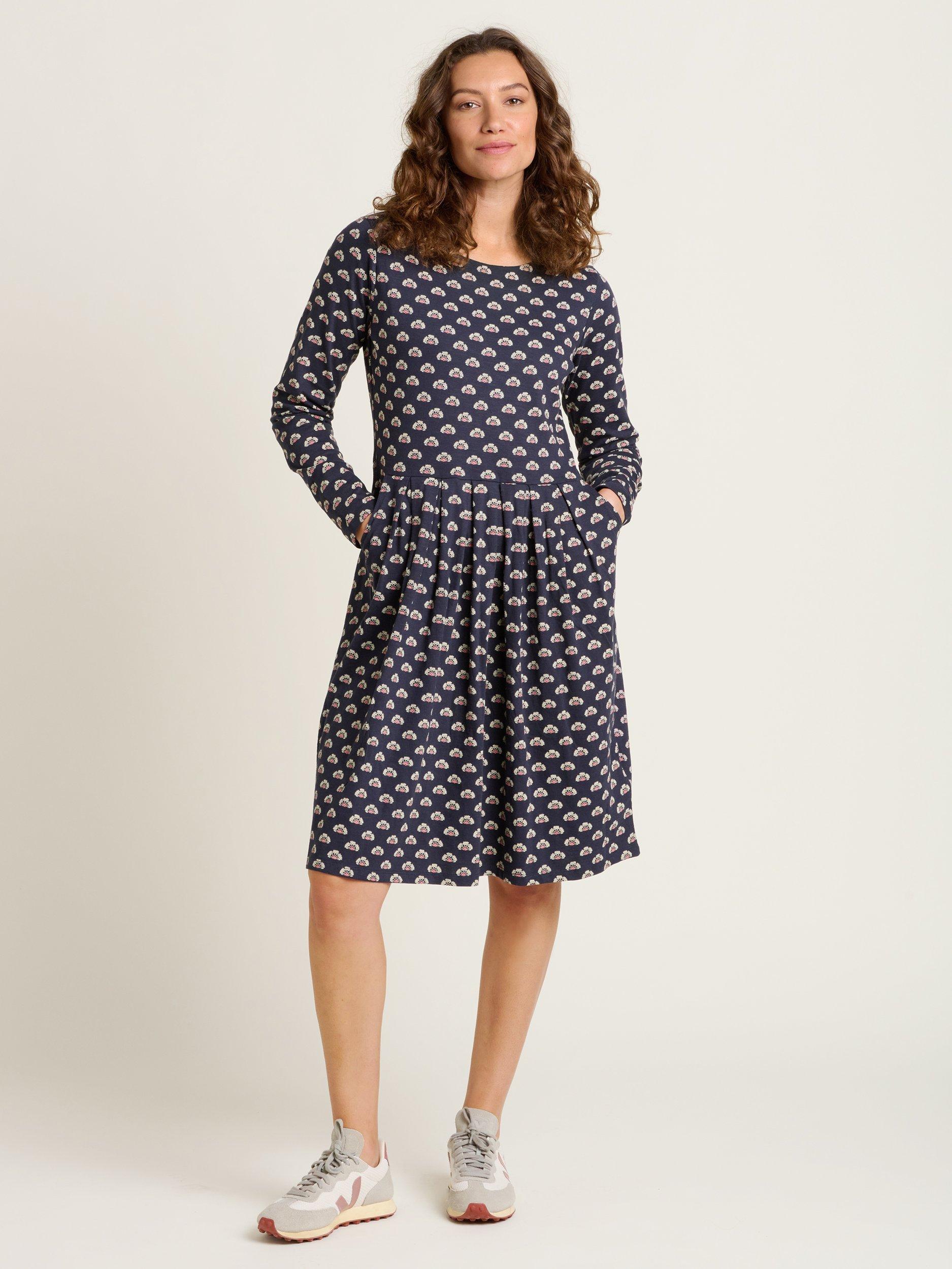 Product image 1 of 4, which shows Brakeburn Annie Boat Neck Dress, Navy, 8