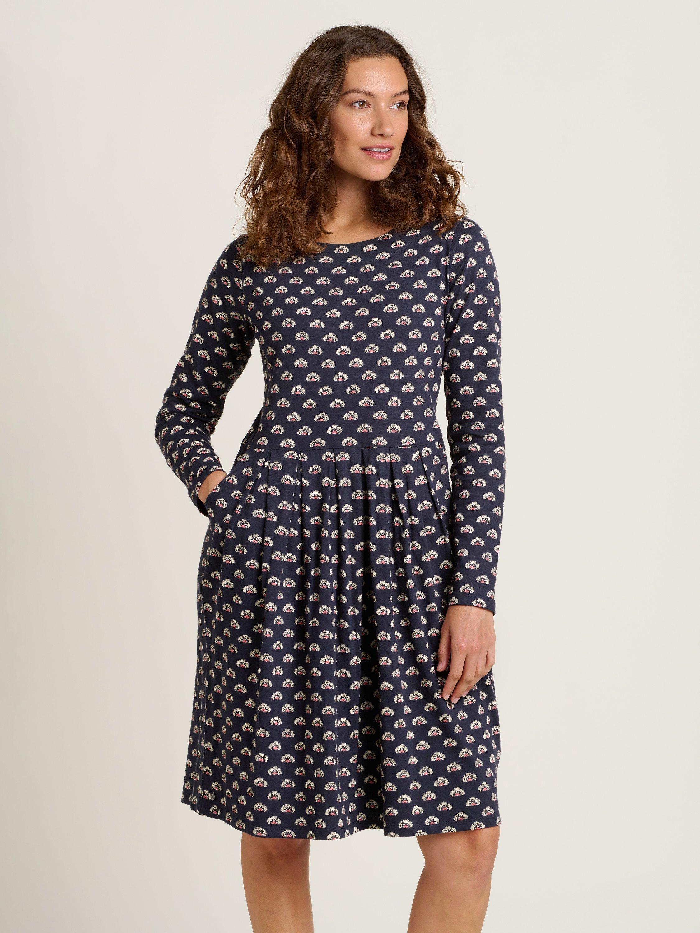 Product image 2 of 4, which shows Brakeburn Annie Boat Neck Dress, Navy, 8