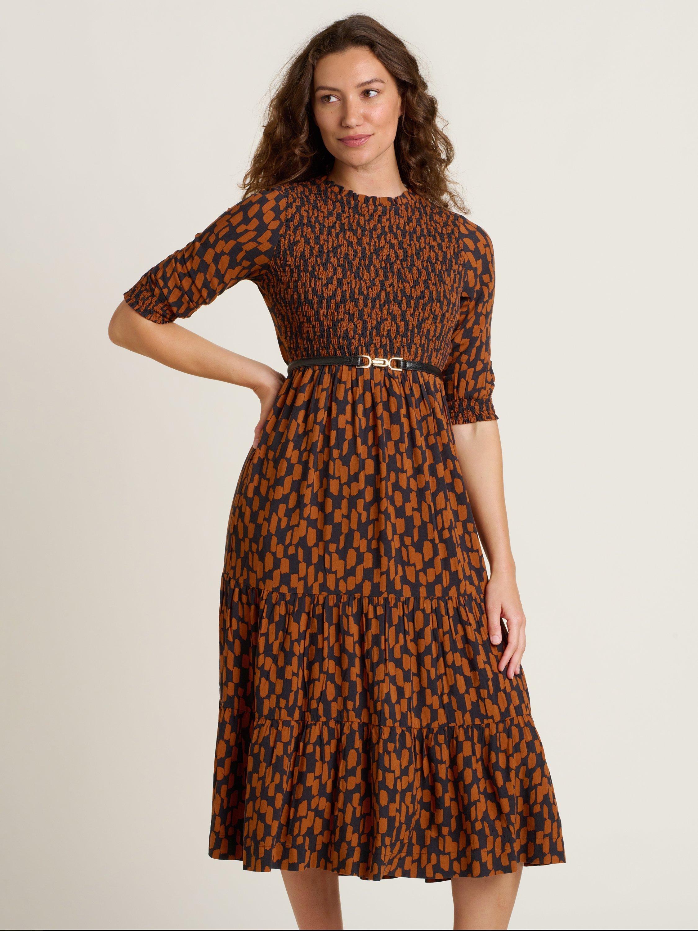 Product image 3 of 5, which shows Brakeburn Brush Strokes Midi Dress, Multi, 8