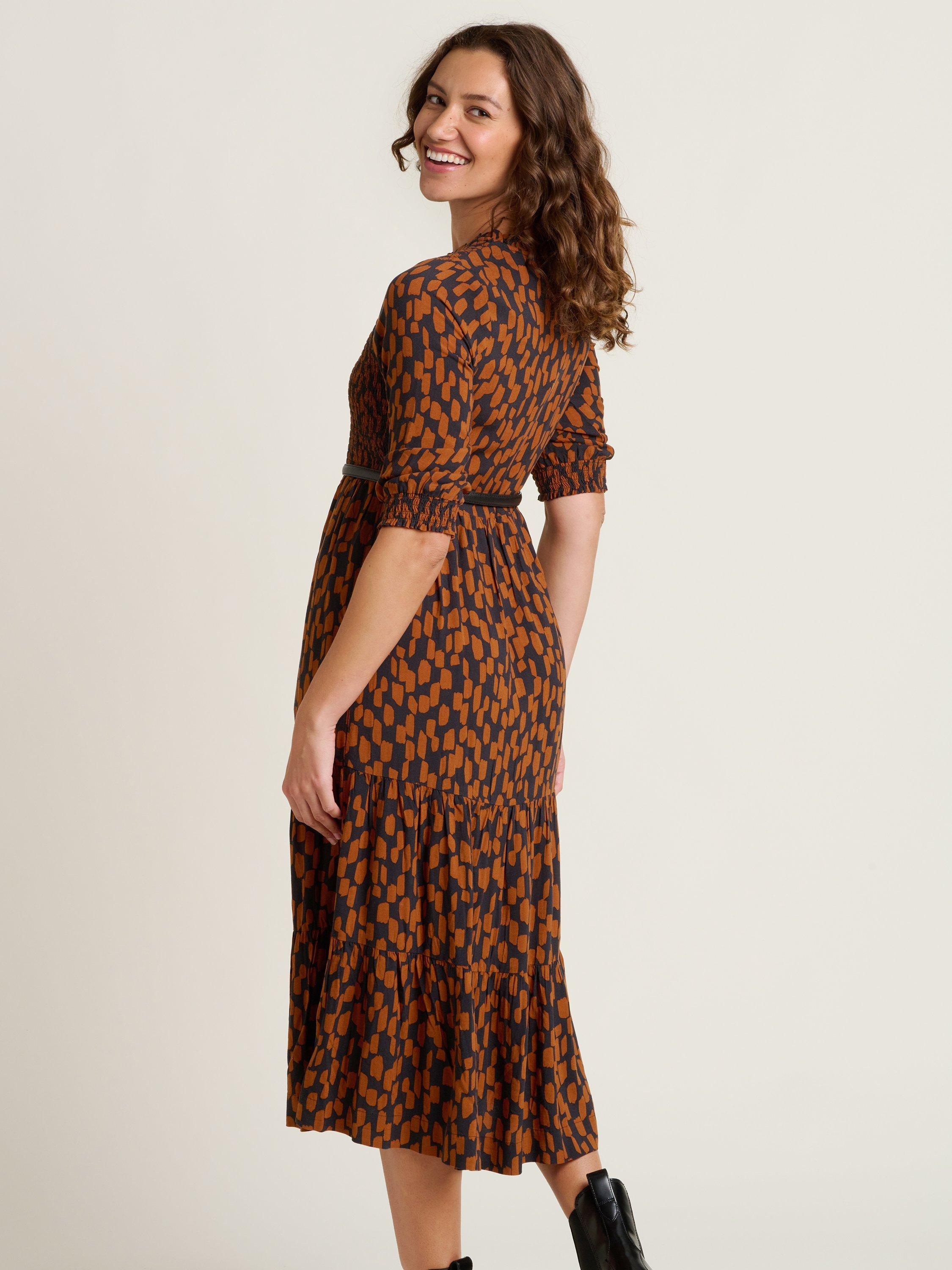 Product image 4 of 5, which shows Brakeburn Brush Strokes Midi Dress, Multi, 8