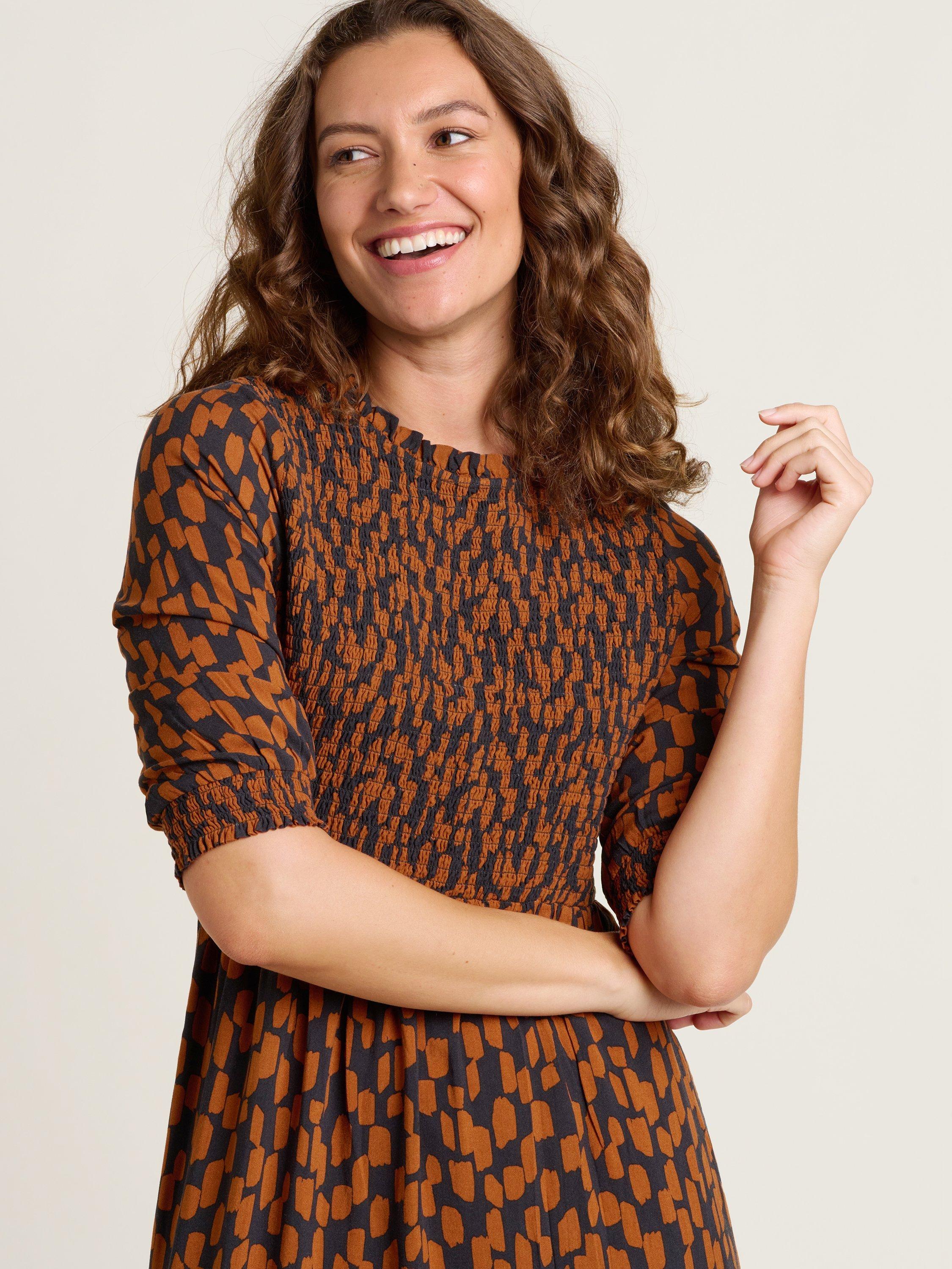Product image 5 of 5, which shows Brakeburn Brush Strokes Midi Dress, Multi, 8