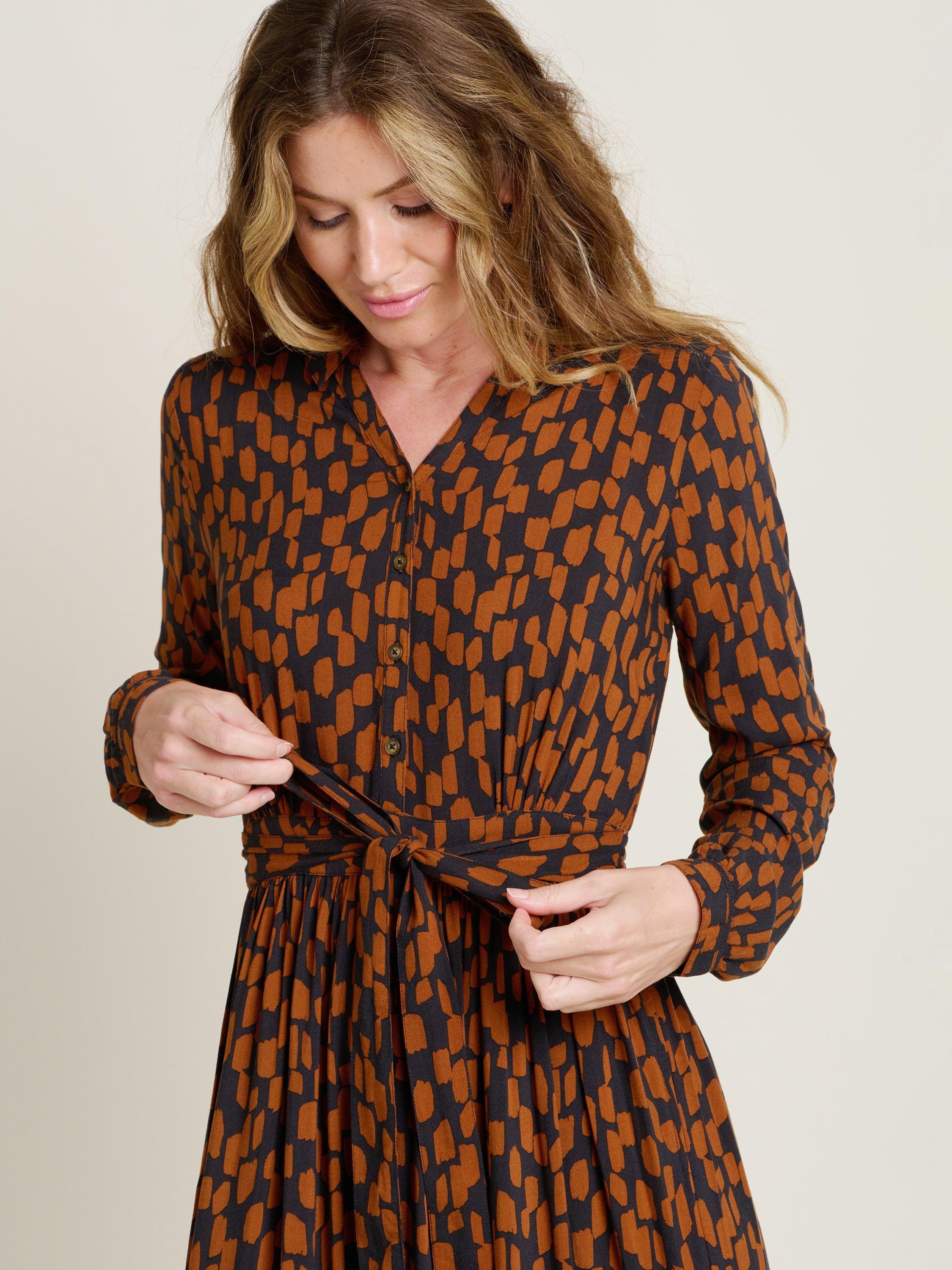 Product image 4 of 5, which shows Brakeburn Brush Strokes Shirt Dress, Multi, 8