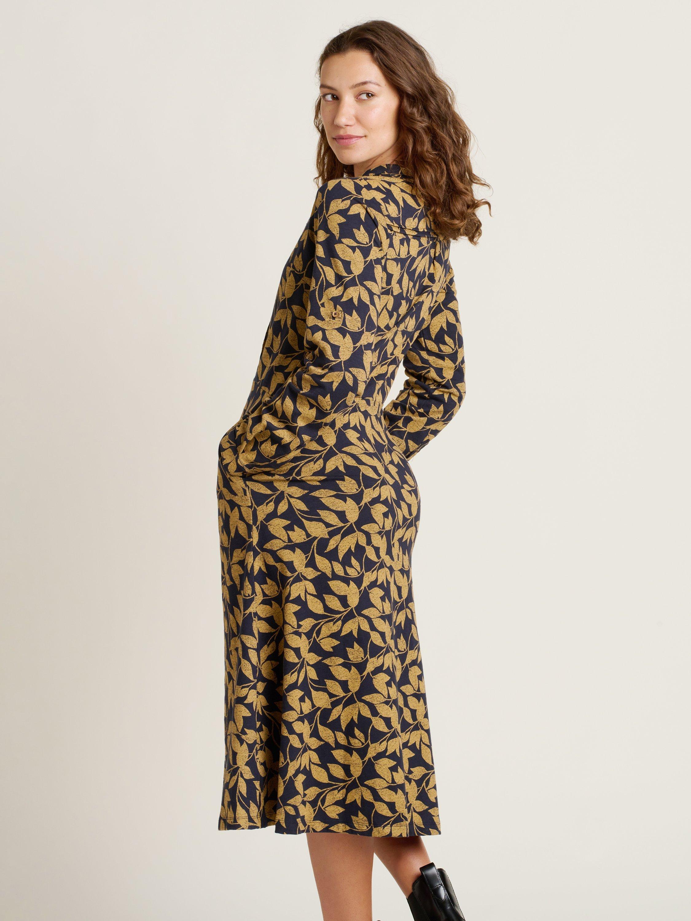 Product image 3 of 4, which shows Brakeburn Charlotte Leaf Midi Shirt Dress, Multi, 8