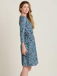 Brakeburn Brushed Leopard Dress, Blue/Multi, Blue/Multi