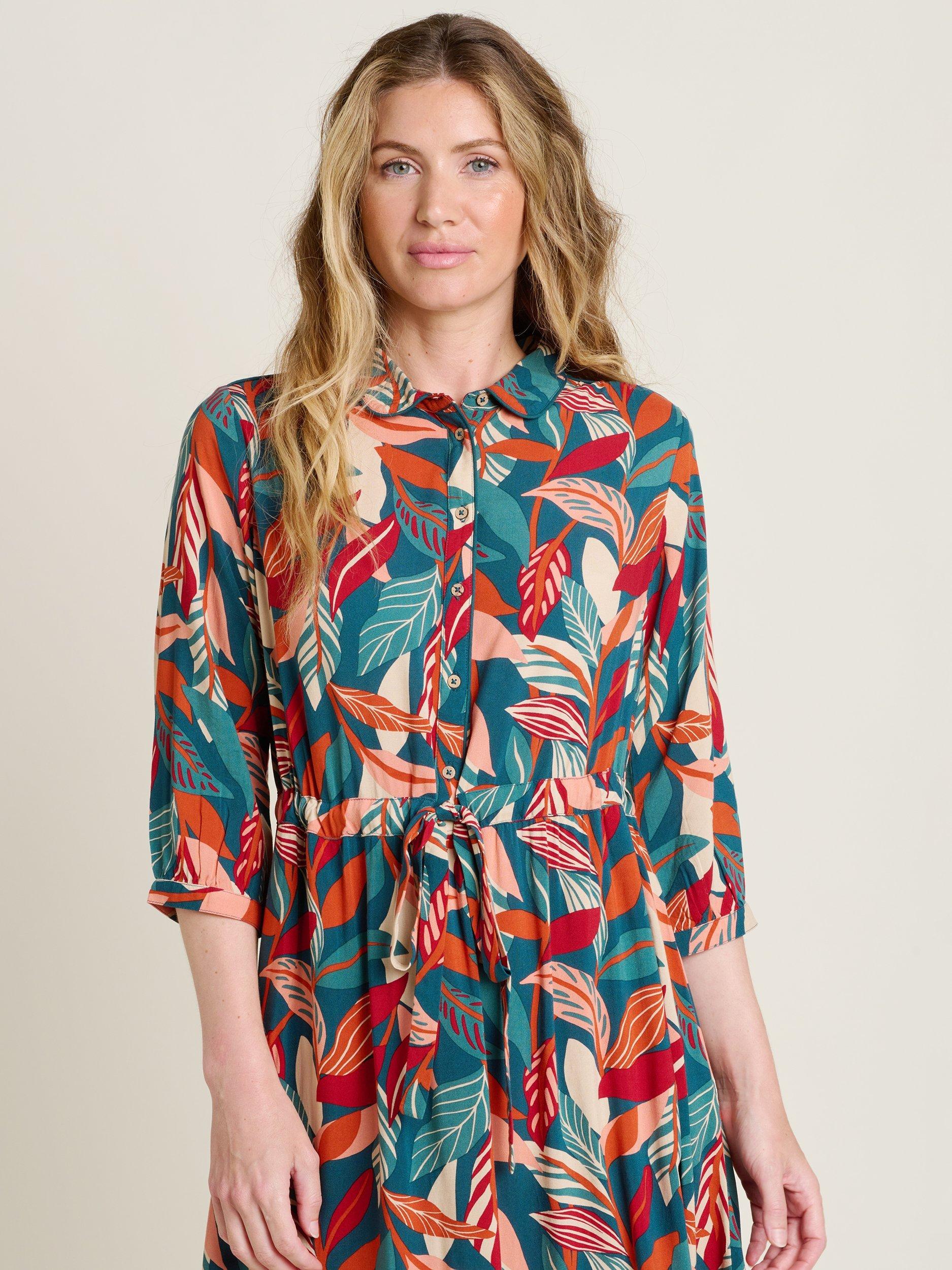 Product image 5 of 6, which shows Brakeburn Evergreen Leaves Maxi Dress, Multi, 8