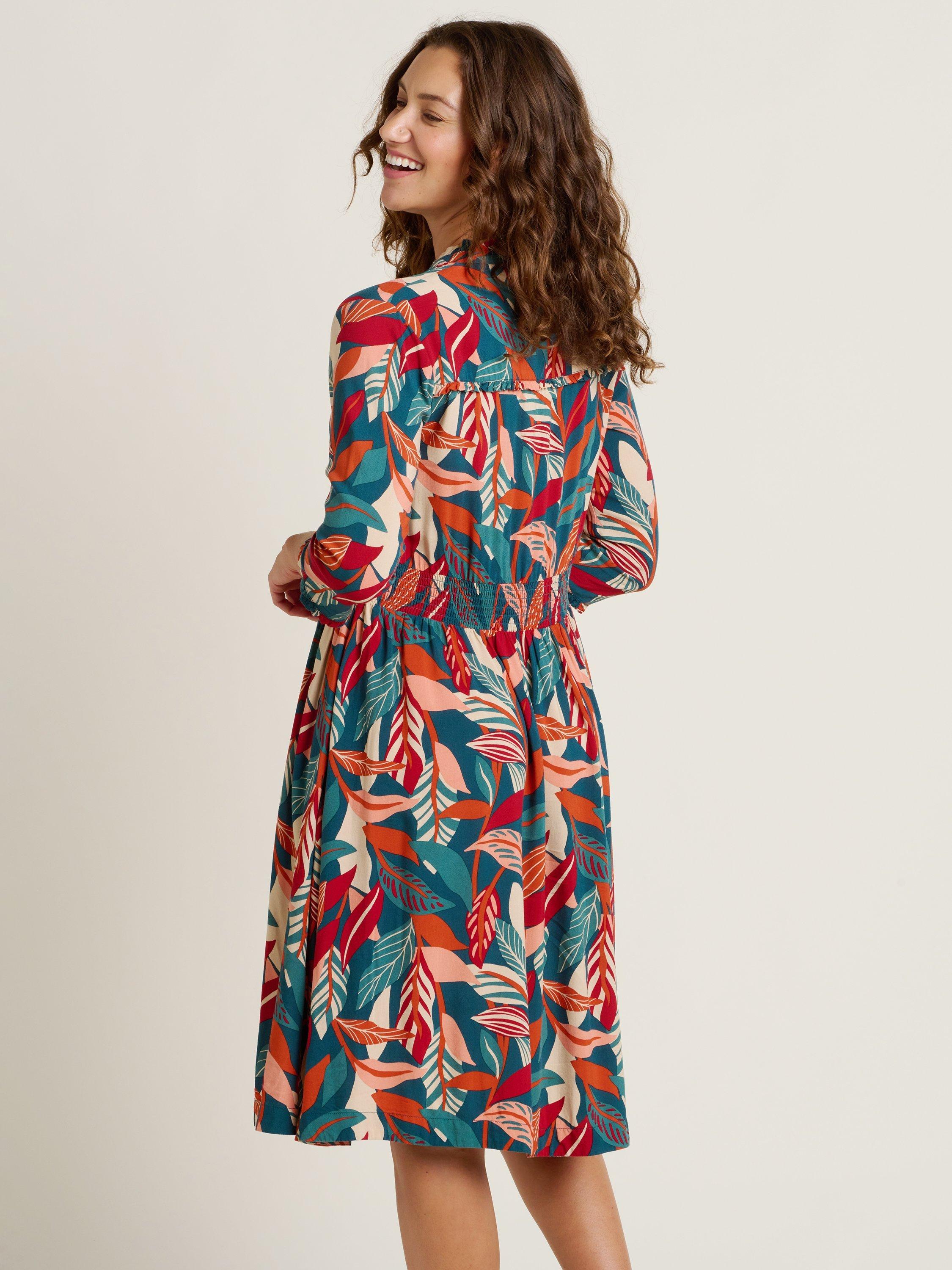 Product image 2 of 4, which shows Brakeburn Evergreen Leaves Dress, Multi, 8