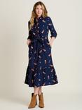 Brakeburn Maeve Maxi Shirt Dress, Navy/Multi