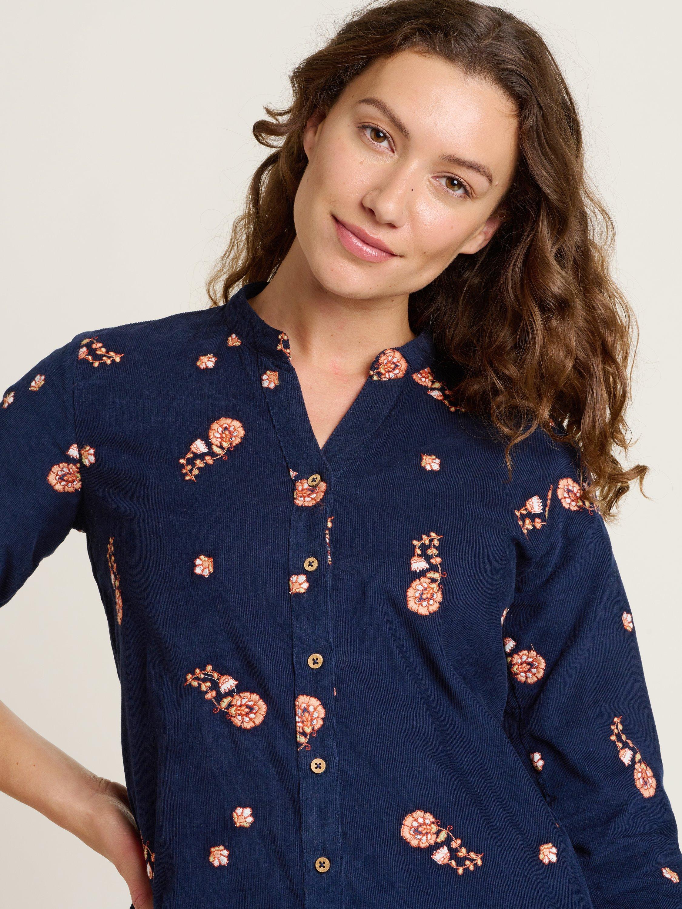 Product image 4 of 4, which shows Brakeburn Maeve Floral Shirt Dress, Navy/Multi, 8