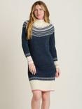 Brakeburn Retro Ski Knitted Dress, Navy/Multi, Navy/Multi