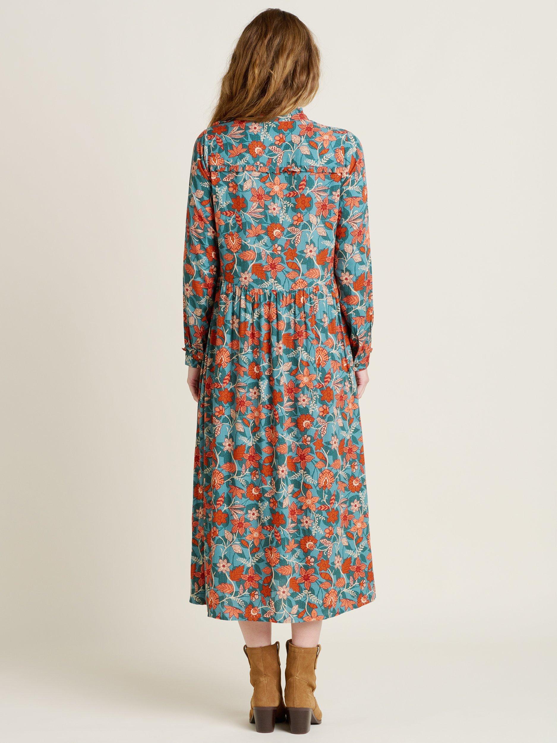 Product image 3 of 5, which shows Brakeburn Ula Vintage Bloom Shirt Maxi Dress, Multi, 8