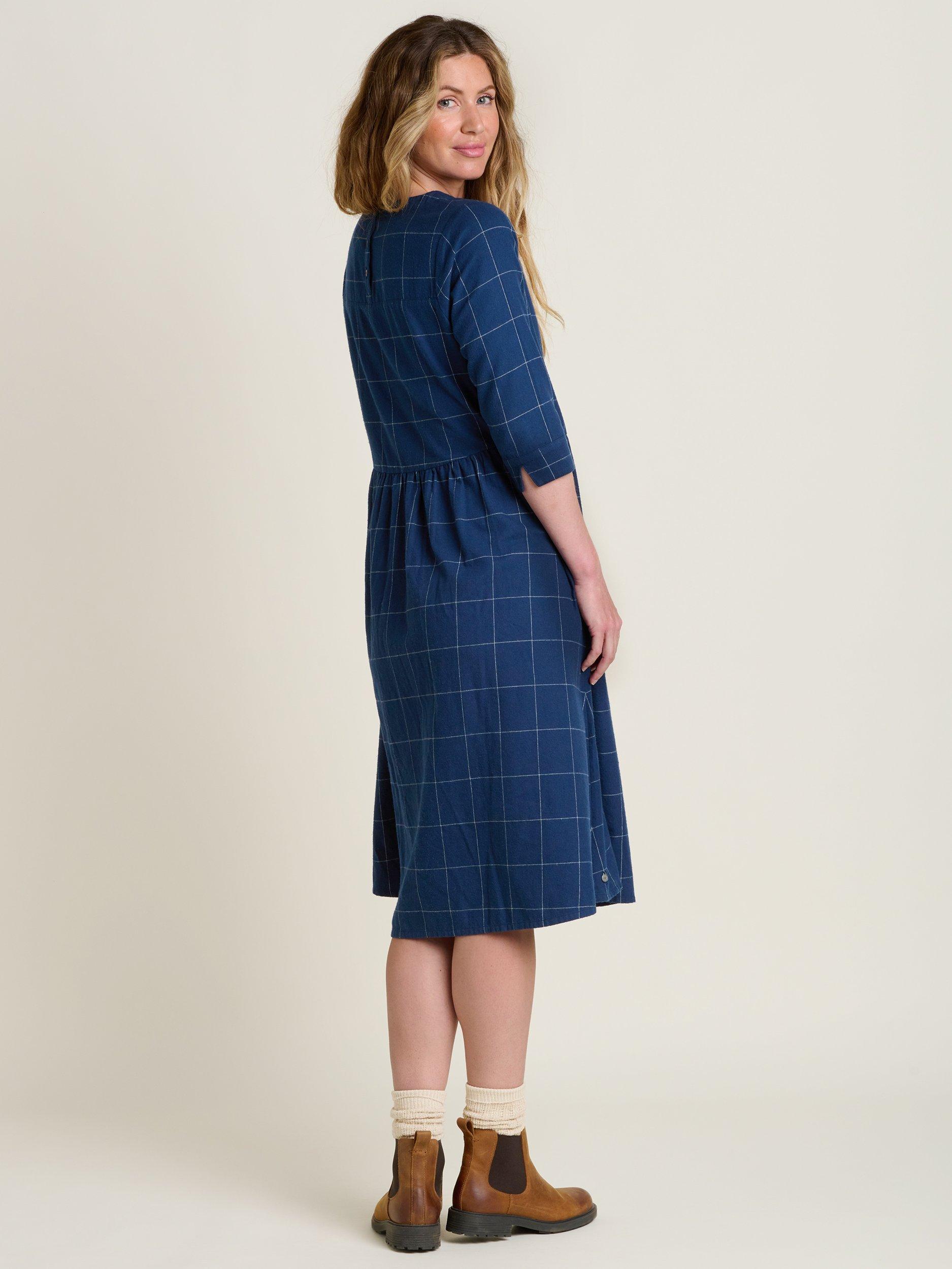 Product image 2 of 5, which shows Brakeburn Upton Check Dress, Navy, 8