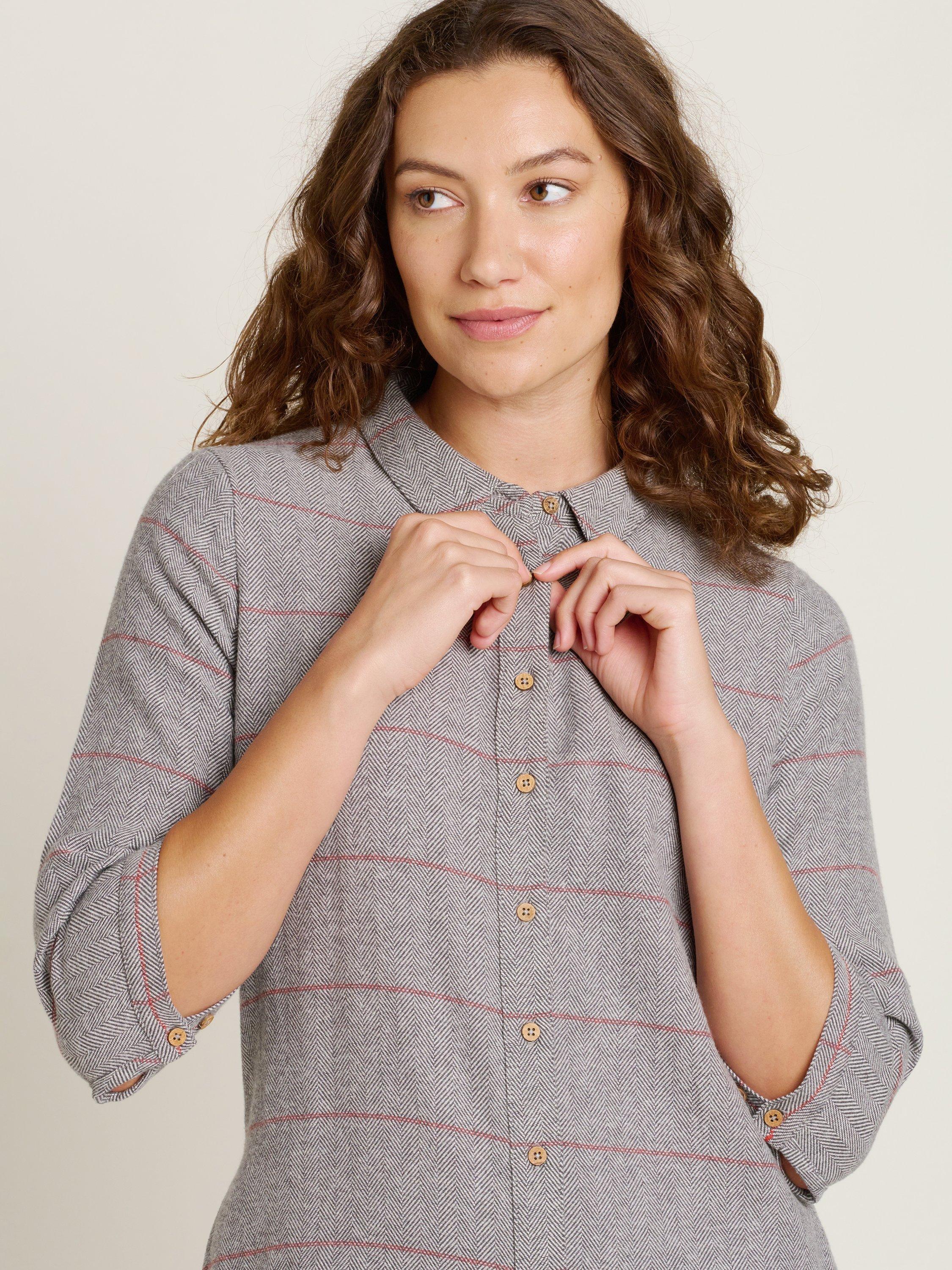 Product image 4 of 4, which shows Brakeburn Westbourne Shirt Dress, Grey, 8