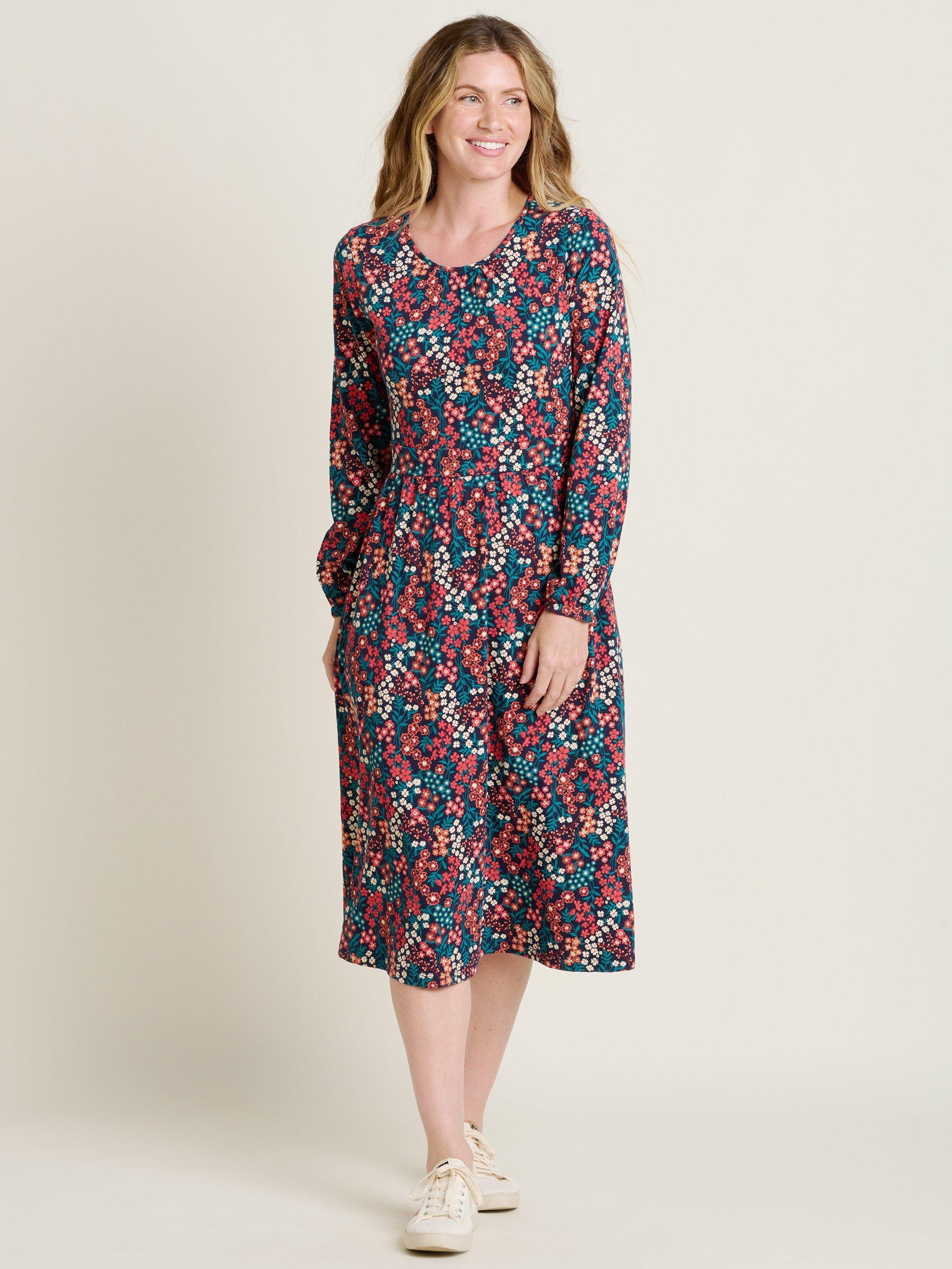 Product image 4 of 5, which shows Brakeburn Winter Ditsy Midi Dress, Multi, 8