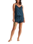 Pretty You London Bamboo Cami Short Pyjama Set, Teal