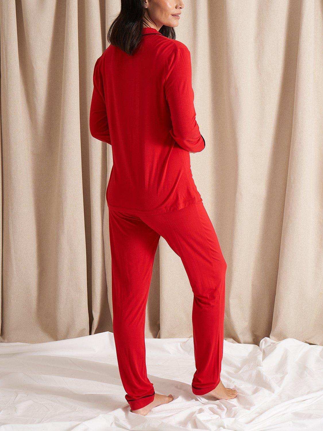 Product image 3 of 3, which shows Pretty You London Bamboo Shirt Pyjama Set, Red, 8
