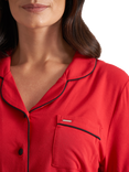 Pretty You London Bamboo Shirt Short Pyjama Set, Red, Red