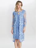 Gina Bacconi Savoy Embroidered Jersey Lace Dress, Hydrangea