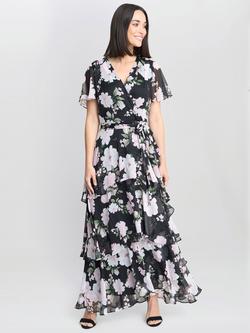 Gina Bacconi Sally Floral Maxi Dress, Black/Multi, Black/Multi
