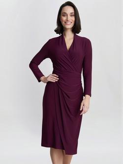Gina Bacconi Gloria Jersey Wrap Effect Dress, Cobalt, Plum