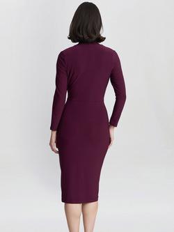 Gina Bacconi Gloria Jersey Wrap Effect Dress, Cobalt - view 2, Plum