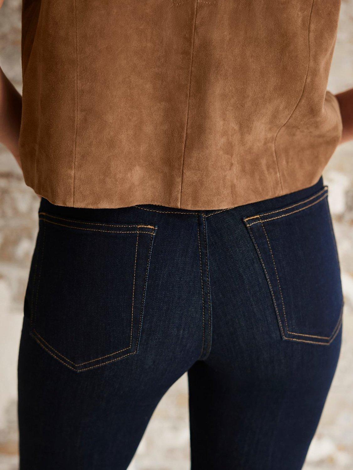 Product image 3 of 7, which shows Mint Velvet High Rise Flare Jeans, Indigo, 6R