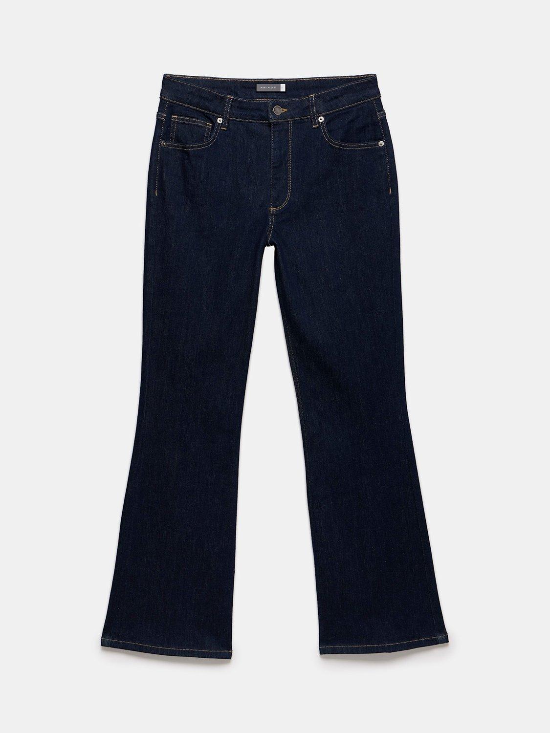 Product image 5 of 7, which shows Mint Velvet High Rise Flare Jeans, Indigo, 6R
