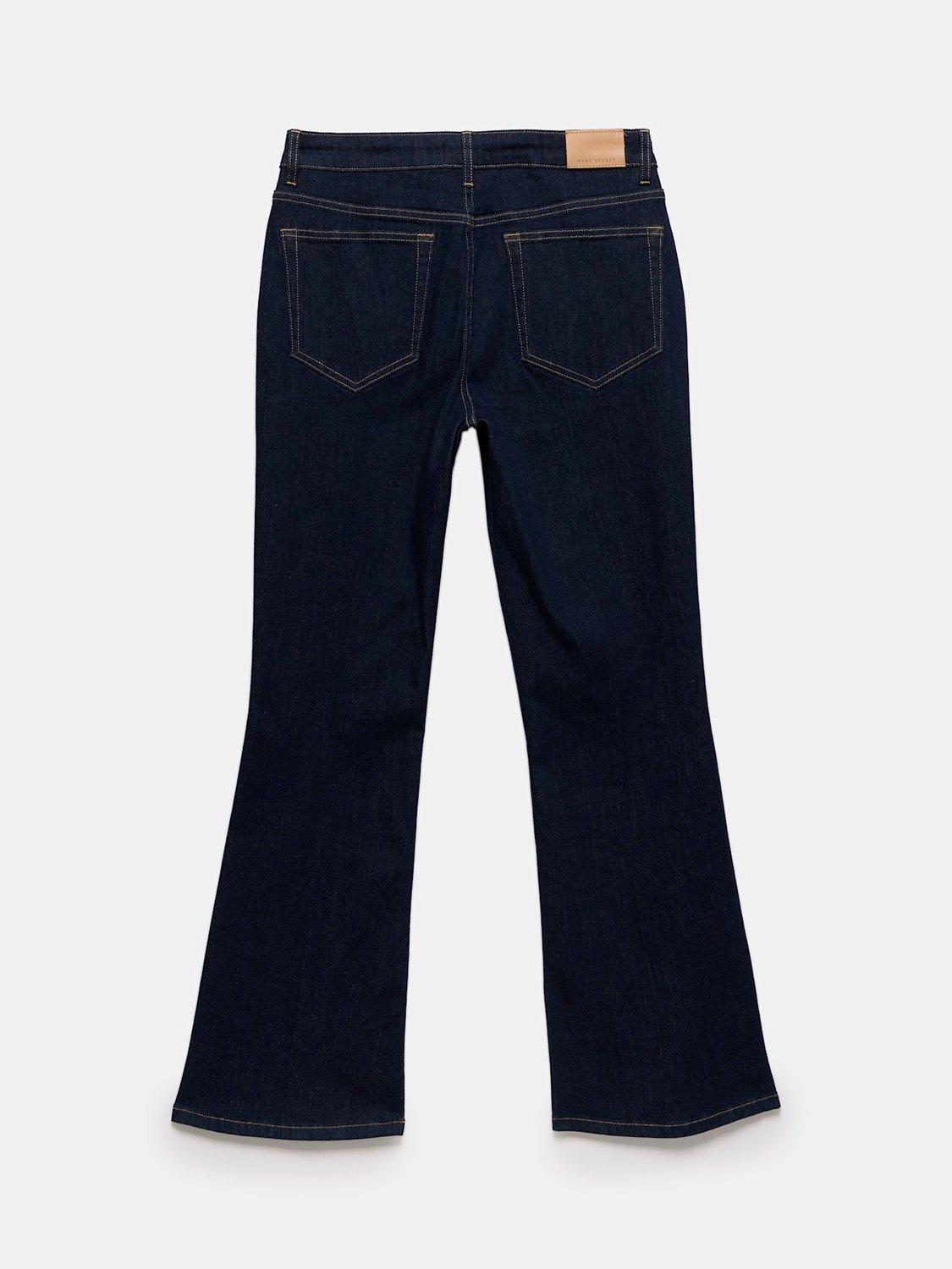 Product image 6 of 7, which shows Mint Velvet High Rise Flare Jeans, Indigo, 6R