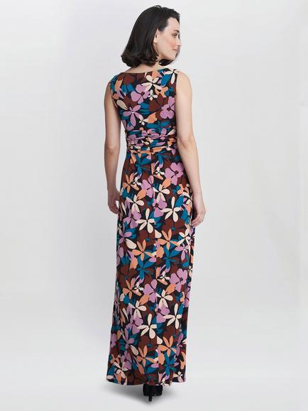 Gina Bacconi Idra Jersey Maxi Dress, Black/Multi - view 2, Black/Multi