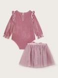 Monsoon Baby Velvet Bodysuit & Tutu Set, Pink