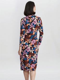 Gina Bacconi Isobel Floral Jersey Wrap Dress, Black/Multi - view 2, Black/Multi