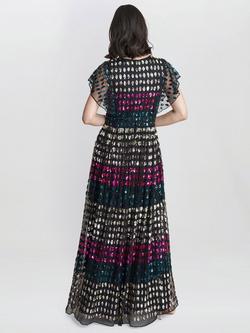 Gina Bacconi Tiffany Beaded Dress, Multi - view 2, Multi