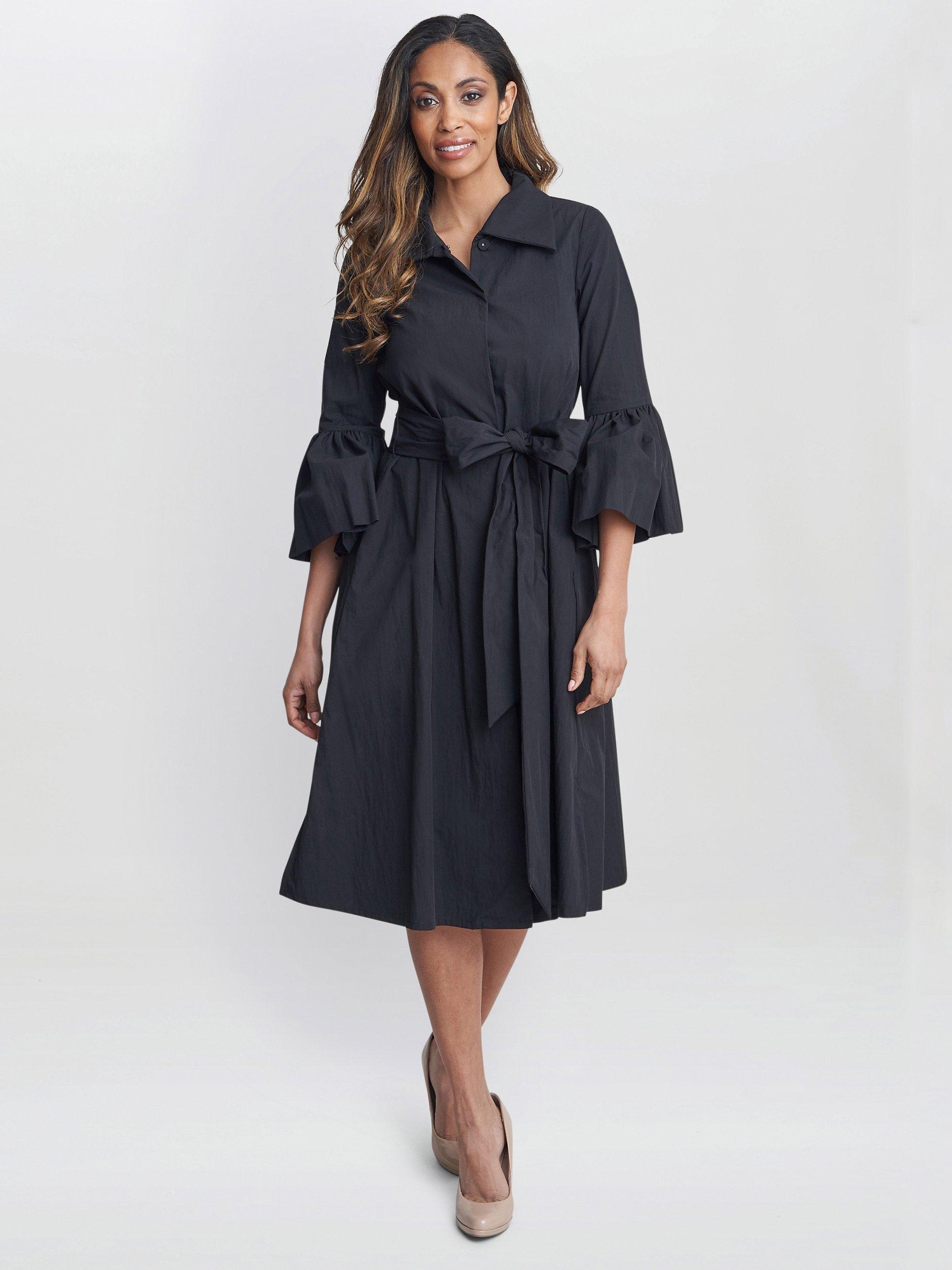 Product image 1 of 7, which shows Gina Bacconi Melinda Taffeta Dress, Black, 8