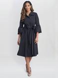 Gina Bacconi Melinda Taffeta Midi Shirt Dress