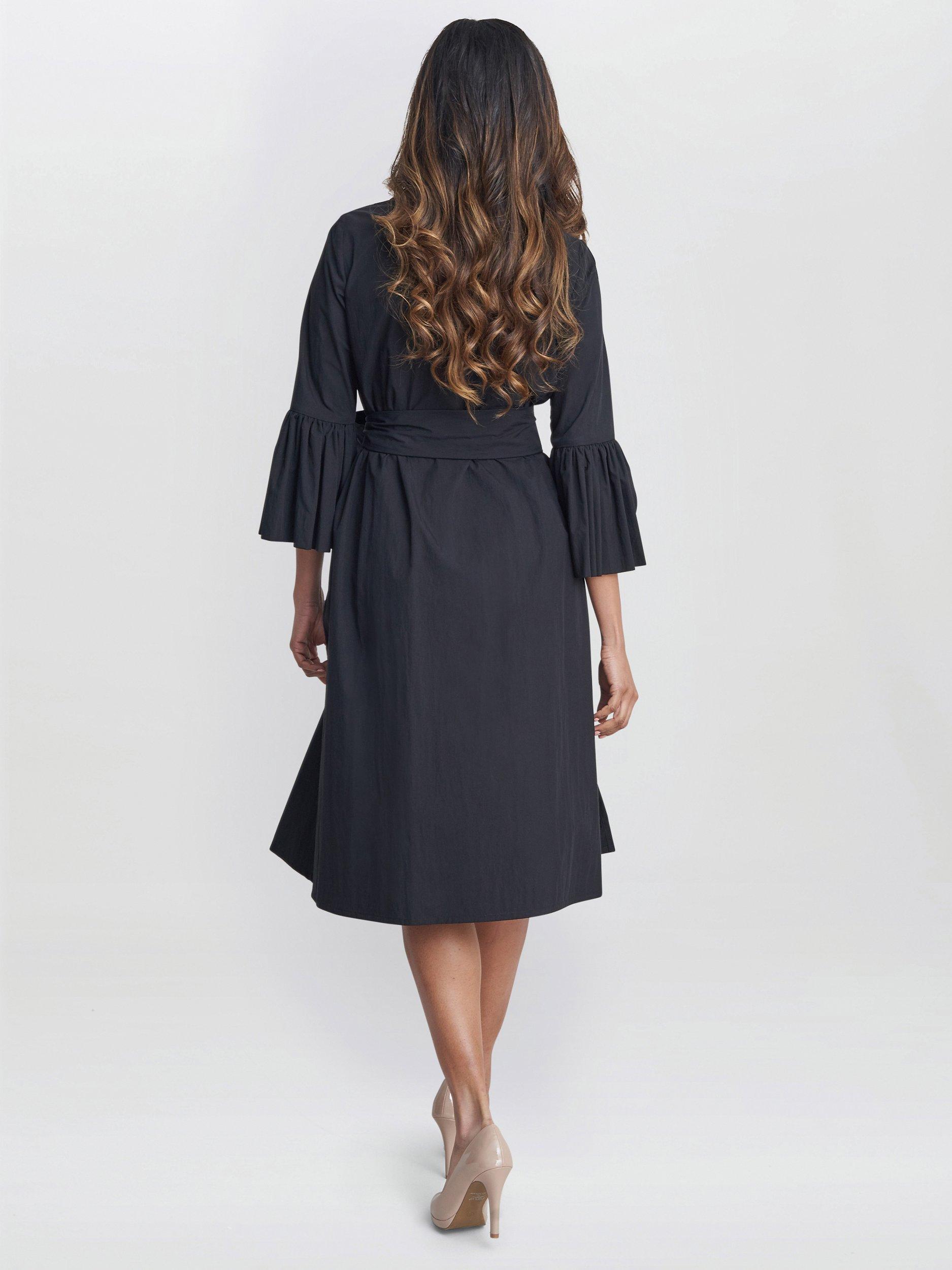 Product image 2 of 7, which shows Gina Bacconi Melinda Taffeta Dress, Black, 8