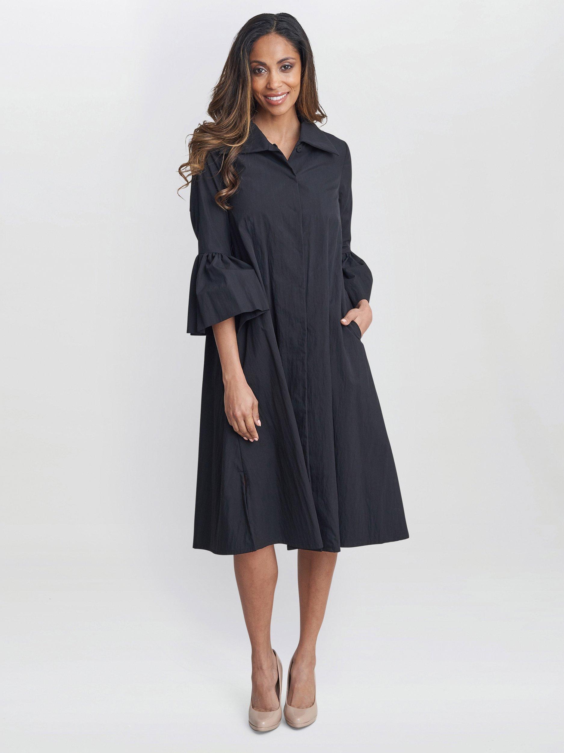 Product image 6 of 7, which shows Gina Bacconi Melinda Taffeta Dress, Black, 8