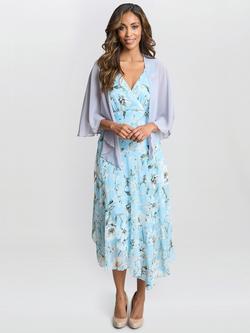 Gina Bacconi Chiffon Cover Up Shawl - view 2, Silver Lilac