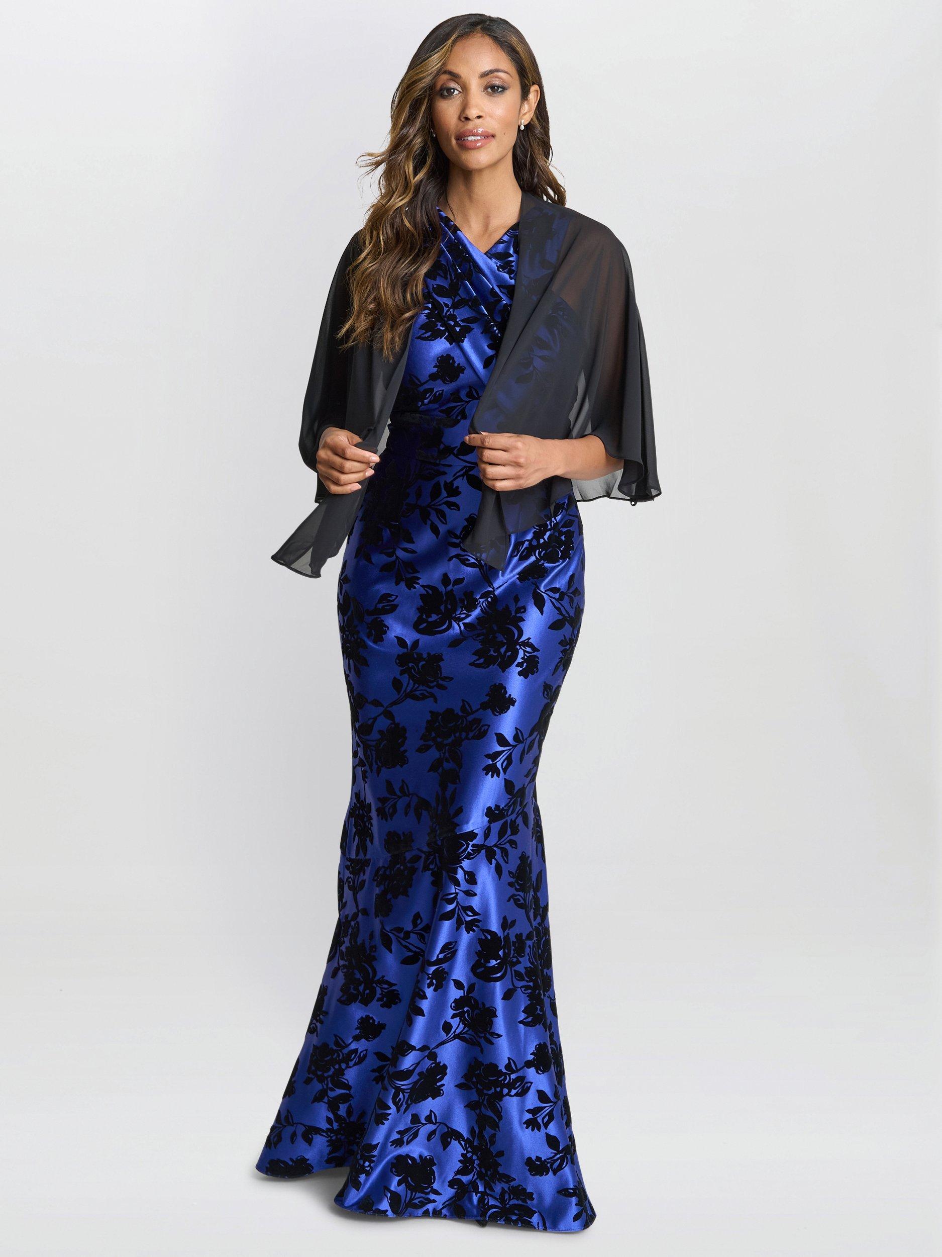 Product image 1 of 1, which shows Gina Bacconi Chiffon Cover Up Shawl, Black, S-M