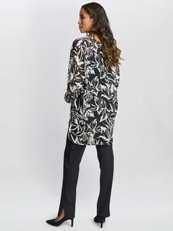 Gina Bacconi Dido Collarless Top, Black/White - view 2, Black/White