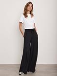 Mint Velvet High Rise Wide Leg Trousers, Black