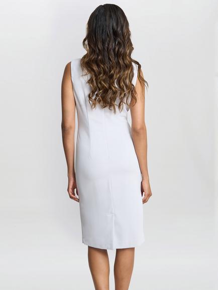 Gina Bacconi Merna Crepe Shift Dress - view 2, Silver Mist
