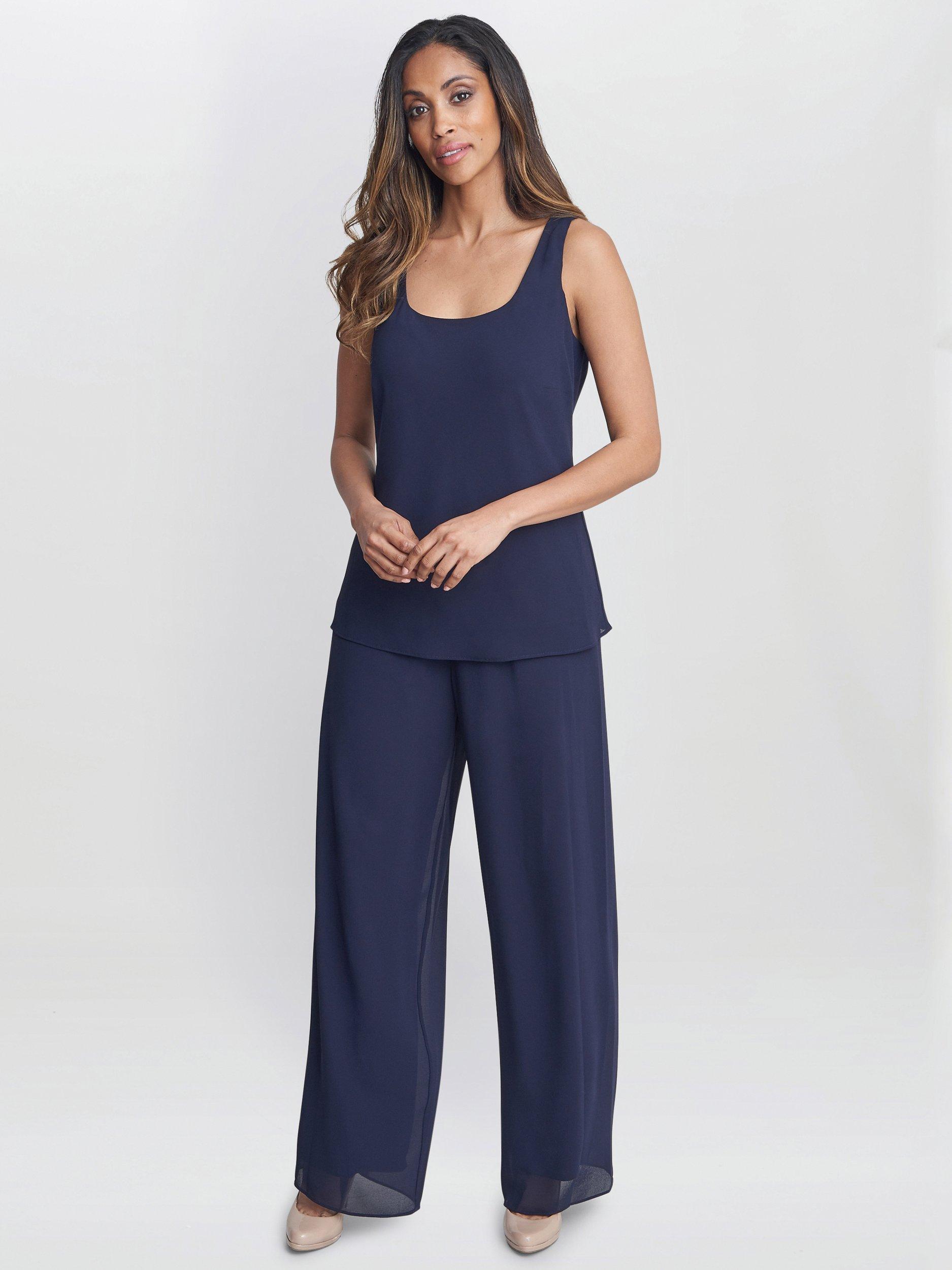 Product image 5 of 5, which shows Gina Bacconi Demelza 3 Piece Trouser Suit, Navy, 14
