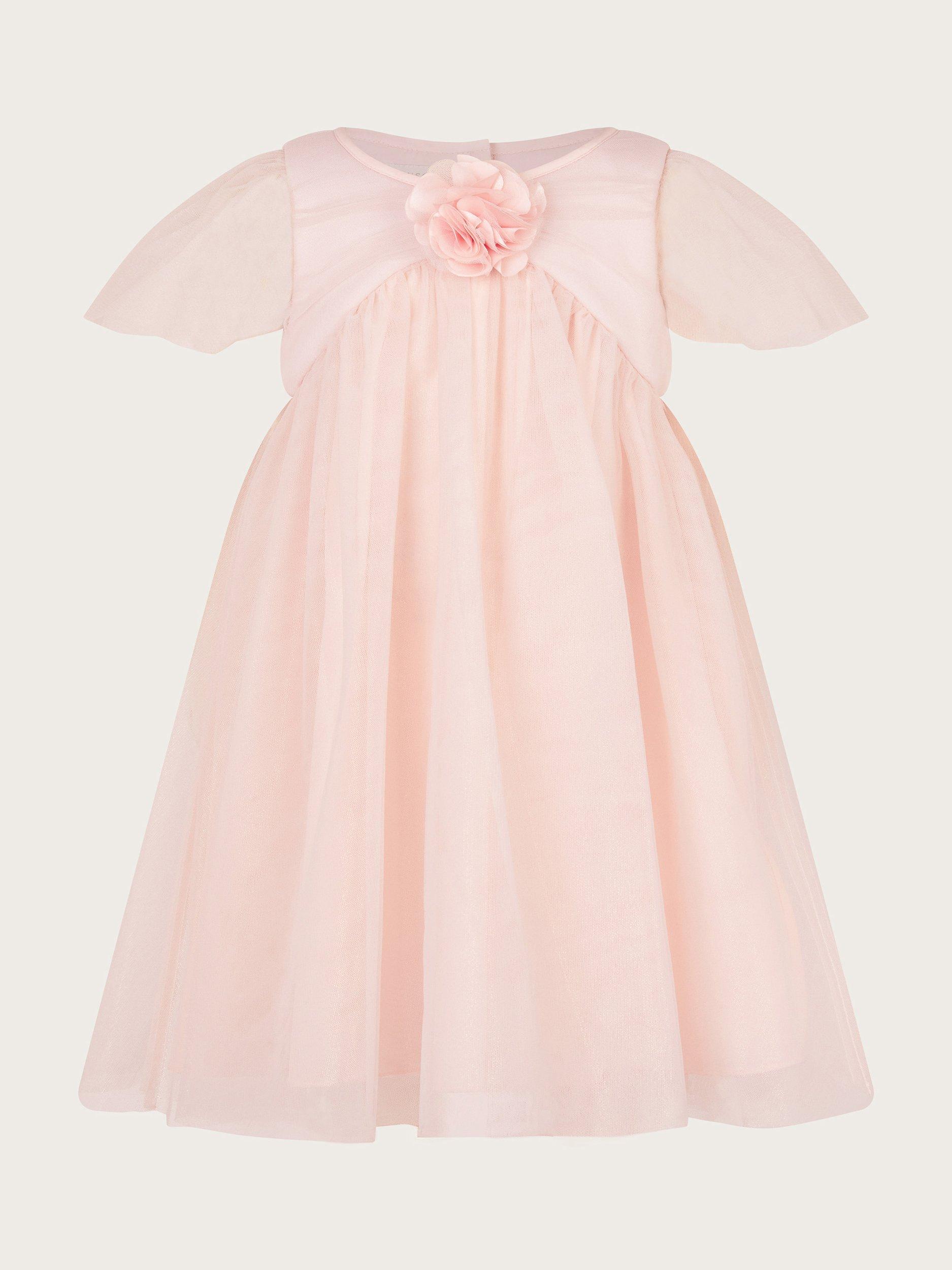 Monsoon Baby Hannah Corsage Occasion Dress, Champagne