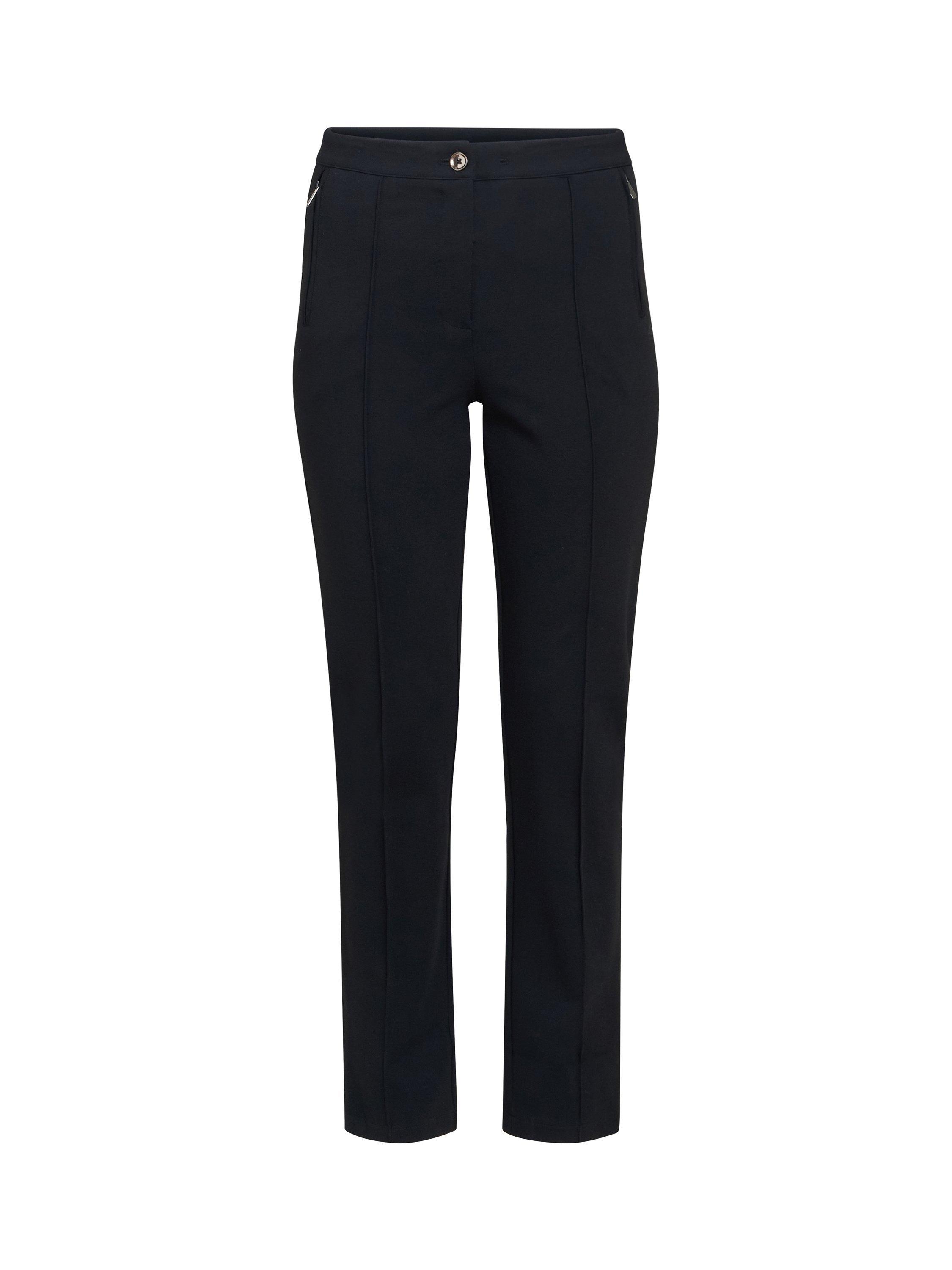 Product image 4 of 6, which shows Gina Bacconi Stephanie Ankle Slit Trousers, Black, S