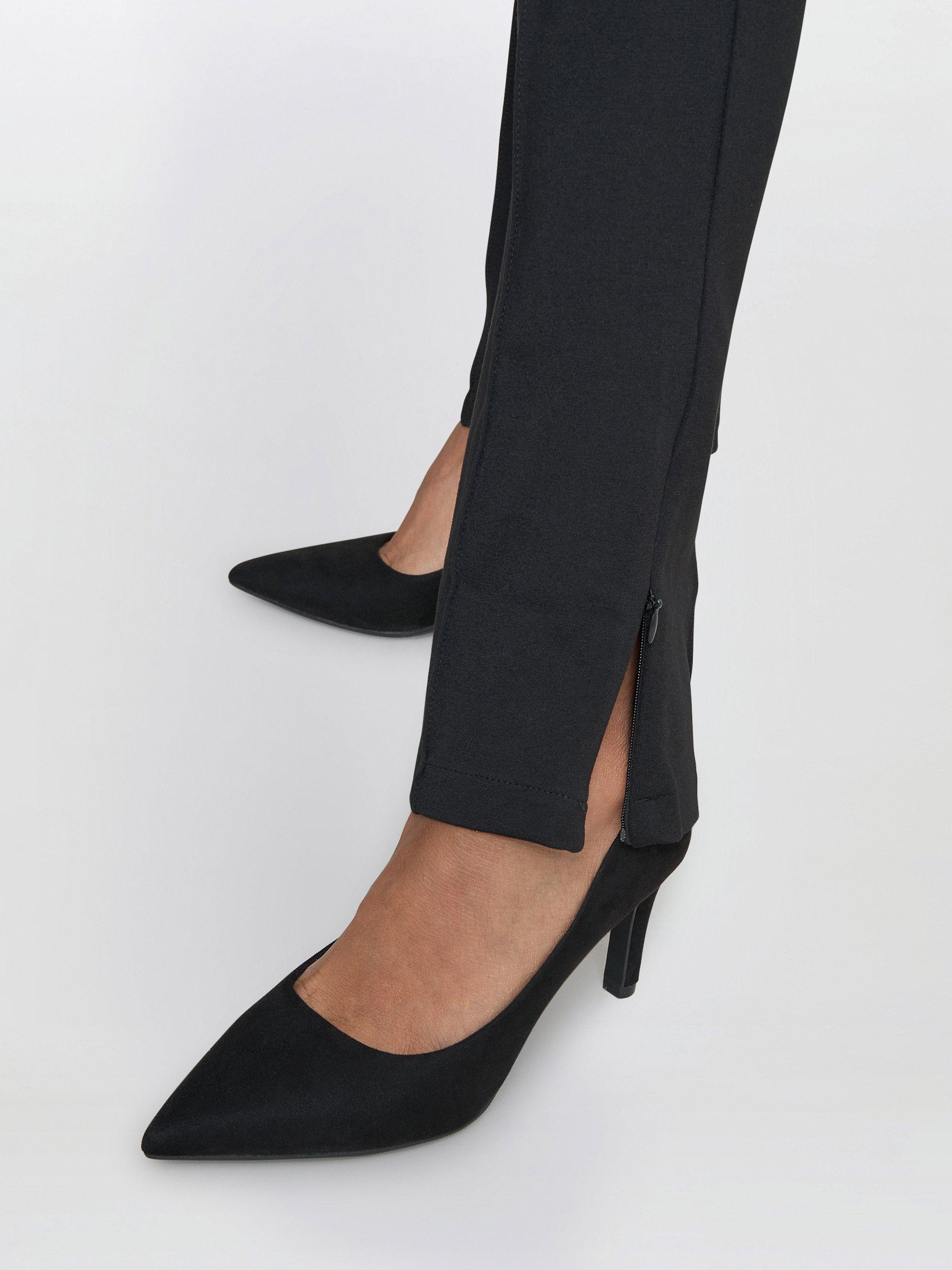 Product image 5 of 6, which shows Gina Bacconi Stephanie Ankle Slit Trousers, Black, S